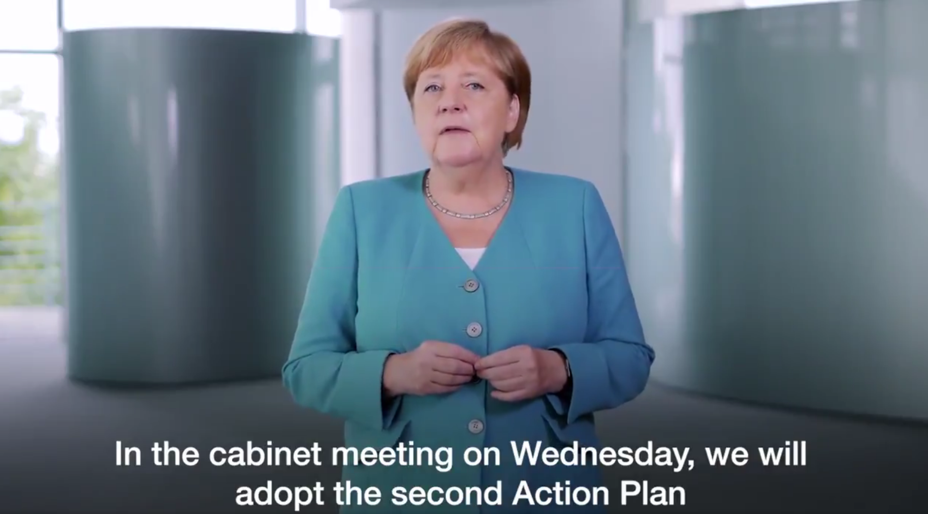 Screenshot from Chancellor Merkel's video podcast