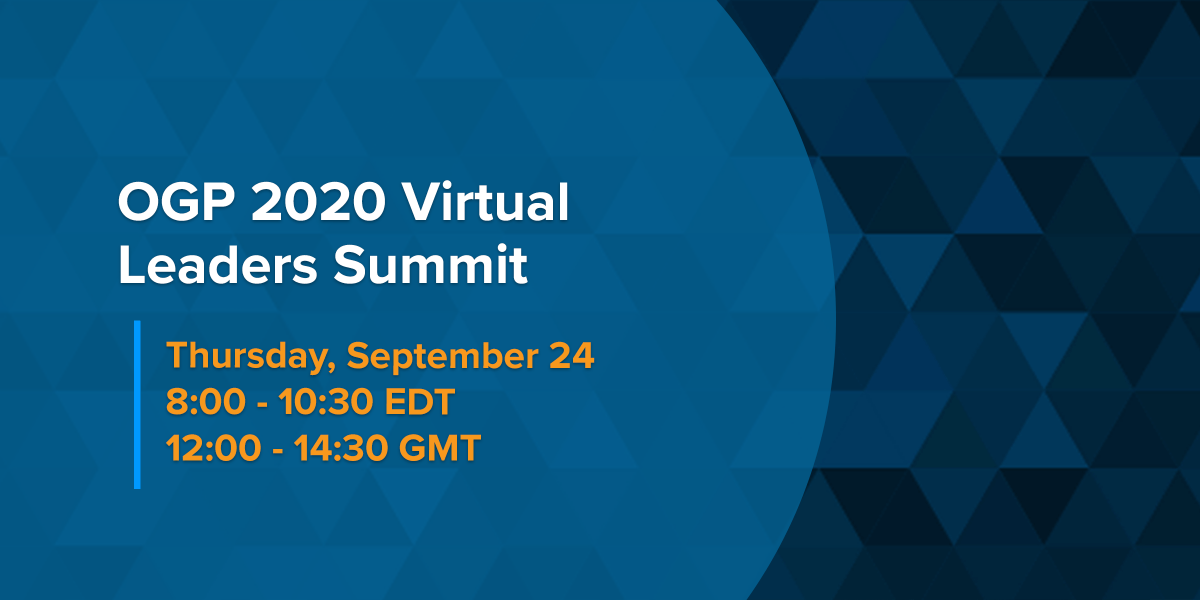 Announcement banner for the OGP Virtual Leaders Summit