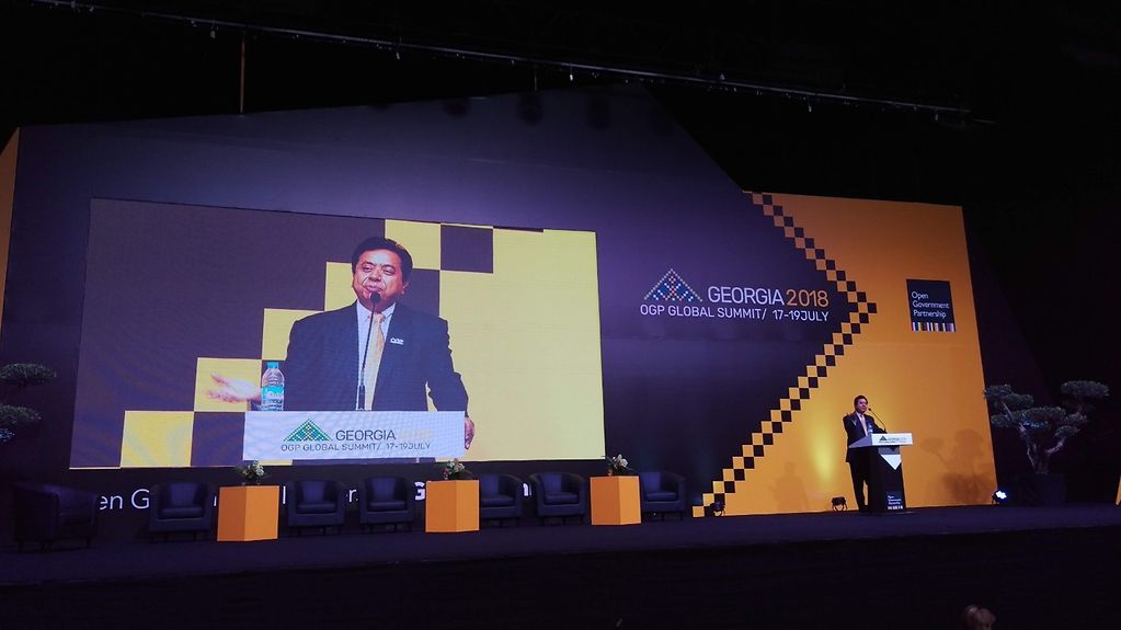 Sanjay Pradhan bei der Eröffnung des OGP Summit 2018